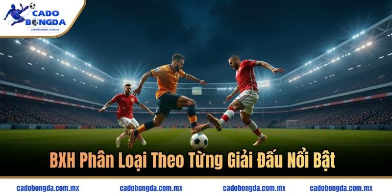 BXH phân loại theo từng giải đấu nổi bật